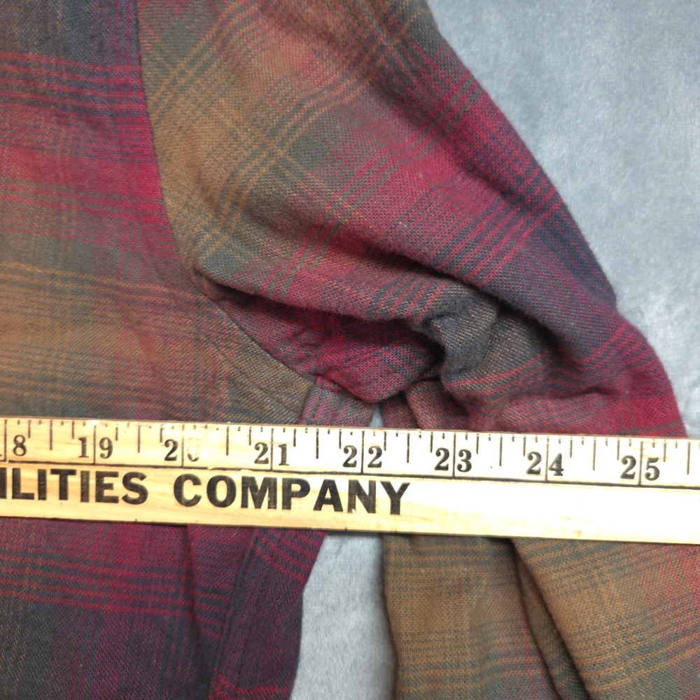 Pendleton Mason Flannel Shirt Mens Size M Red Brown Plaid Button Down - Picture 5 of 9